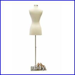 Size 2-4 Female Mannequin Dress Form+ Chrome Metal Base #FWPW-4 + BS-05
