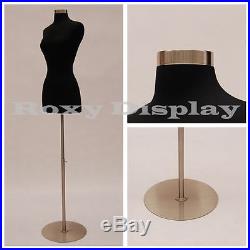 Size 2-4 Female Mannequin Dress Form+ Chrome Metal Round Base #FWPB-4 + BS-04