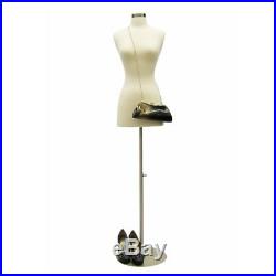 Size 2-4 Female Mannequin Dress Form+ Chrome Metal Round Base #FWPW-4 + BS-04