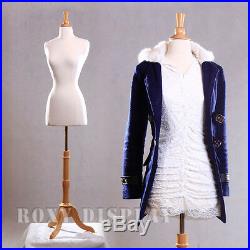 Size 2-4 Female Mannequin Dress Form+ Maple Wood Base JF-FWPW-4 + BS-01NX