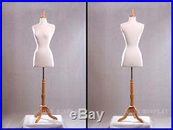 Size 2-4 Female Mannequin Dress Form+ Maple Wood Base JF-FWPW-4 + BS-01NX