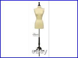 Size 6-8 Female Mannequin Dress Form Size JF-FWP-W + BS-02BKX Wood Base Tripod