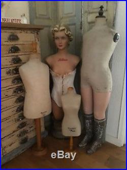 Small, Antique, mannequin, dressform, Child size 26, Hivénia Paris, 38.5
