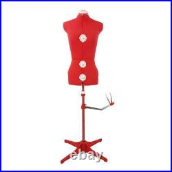 Tailors Dummy Adjustable Torso Dressmaker Female Mannequin Sizes 6 to 22 Red