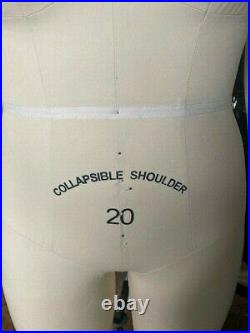 The shop company dress form size 20, collapsible shoulder, arms, stand, used