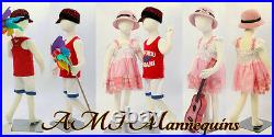 Two same child Mannequins, about 4 years old, 2 full body flexible manikins-R6