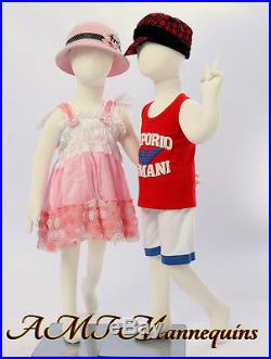 Two same child Mannequins, for X'mas display abt 2 years old, flexible manikins-R3