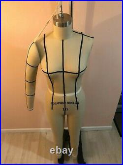 USED Female Full Body Dress Form with Legs and Collapsible Shoulders -Size 10