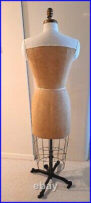 VTG 1964 WOLF NY Superior Model Dress FORM Women Mannequin Sz 12 Cast Iron Cage
