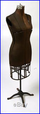 VTG Antique MANNEQUIN Adjustable DRESS FORM Cage Bottom Victorian Style