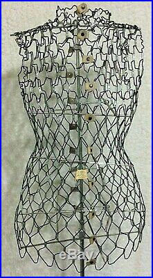VTG Dress Form By Dritz Mid Century Wire Metal My Double Mannequin Tag Intact