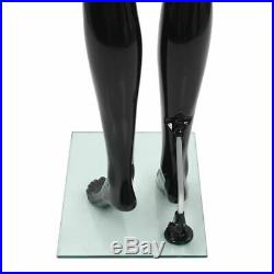 VidaXL Full Body Female Mannequin with Glass Base Glossy Black 68.9 Display