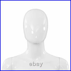 VidaXL Full Body Female Mannequin with Glass Base Glossy White 68.9 Display