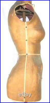 Vintage 1940's Singer Sewing Seamstress Molded Dress Form Mannequin Wooden Stand
