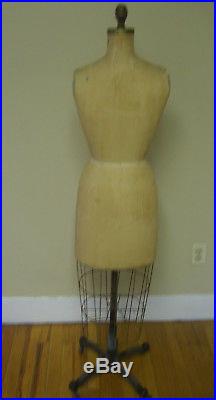 Vintage 1962 Jr Bauman Normal #7 Model Dress Form Mannequin Collaps-a-form Cage