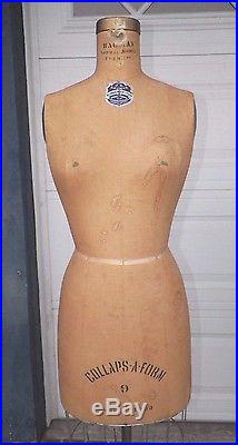 Vintage 1963 J R Bauman Normal Model Dress Form Mannequin Collaps-a-form Cage
