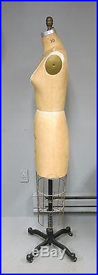 Vintage 1964 Wolf Mannequin Collapsible Dress Form 10 Original Cage Stand