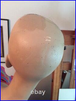 Vintage 1970s Decter Mannequin Glass Eyes, Glass & Rod Stand Standing Female