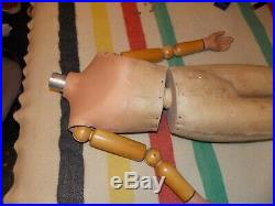 Vintage 20's, 30's Mannequin Articulated Wood jointed arms Young Boy life size