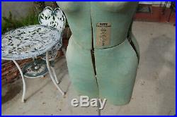 Vintage 40's RITE DRESS FORM Adjustable Fabric Cast Iron Base mannequin stand
