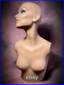Vintage 60s Mannequin Female Torso Display Distressed Bust Oddity Art Creepy