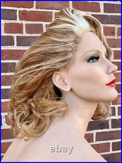 Vintage 60s Mannequin Female Woman Parted Lips Torso Art Bust Oddity Art Creepy