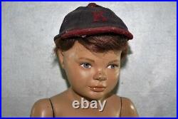 Vintage 60s WOLF & VINE GRENEKER BOY MANNEQUIN Original Wig Seated Child Baby