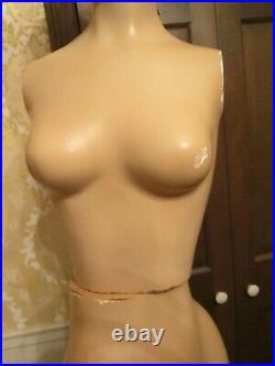 Vintage 6 ft. Tall female store mannequin composite & wood dressed GC