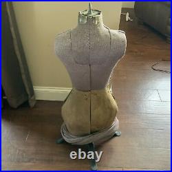 Vintage Acme Size Jr Adjustable Dress Form Mannequin Metal Stand Antique