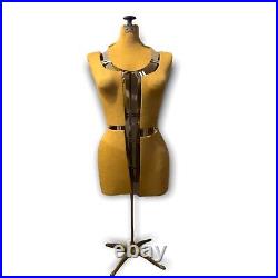 Vintage Adjustable Dress Form Mannequin On Collapsible Stand