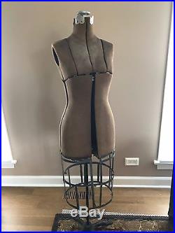 Vintage Adjustable Rolling Cage Dress Form Mannequin
