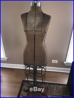 Vintage Adjustable Rolling Cage Dress Form Mannequin