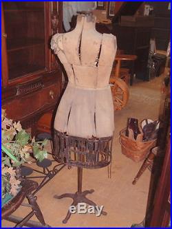 Vintage Antique 1800's, rare, Adjustable Cast Iron & steel Dress Form Mannequin