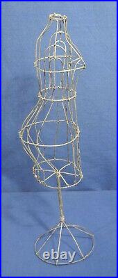 Vintage Antique Wire Metal Doll Dress Form 17 Tall Display Mannequin Clothing