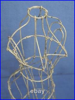 Vintage Antique Wire Metal Doll Dress Form 17 Tall Display Mannequin Clothing
