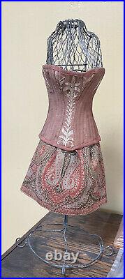 Vintage Antique Wire Metal Dress Form 16 Tall Display Mannequin Orig. Corset
