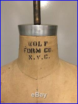 Vintage Antique Wolf Form Co NYC Collapsible Mannequin Dress Form model 1985 #10