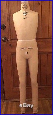 Vintage BOY Child Wolf Form Dressform Full Body Model 1990 Size 10 Mannequin