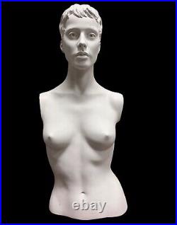 Vintage Butch Female Woman Mannequin Bust Torso Display Creepy Decor Oddity