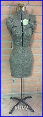 Vintage De Luxe Penneys ADJUSTABLE DRESS FORM Mannequin Sewing Dress Form Sz JR