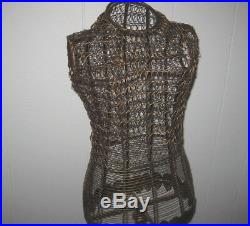Vintage Dress Form Wire Mannequin Metal Gold Gilt Scrollwork