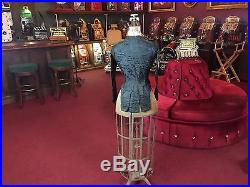Vintage Early 1900's Adjustable Dress Form Cage Mannequin on Wheels See Video