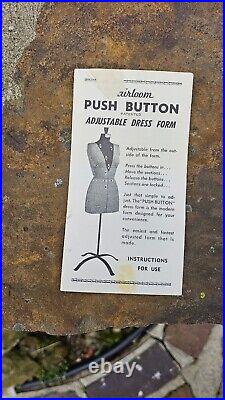 Vintage Fairloom Adjustable Dress Form