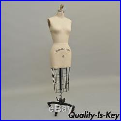Vintage Female Mannequin Dress Form Collapsible Shoulder Sz 6 Cage Cast Iron