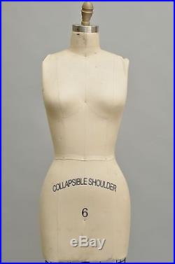 Vintage Female Mannequin Dress Form Collapsible Shoulder Sz 6 Cage Cast Iron