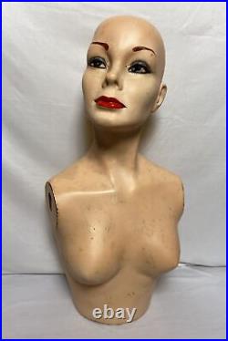 Vintage Fiberglass Female Mannequin Torso Store Display Life Like 24
