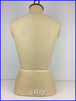 Vintage French Parisian Female Mannequin Dress Form Torso Linen