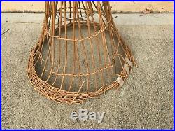 Vintage Full Size Female Wicker Dress Form Mannequin Store Display Form 61 T