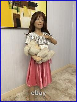 Vintage Greneker Wolf And Vine Child Mannequin With Glass Eyes-48 Tall