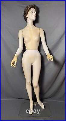 Vintage Greneker (Wolf Vine) Realistic Fiberglass Female Mannequin 26370 C BASE